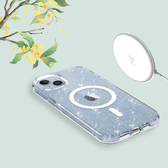 Tech-Protect iPhone 14 Pro Flexair Hybrid MagSafe Σκληρή Θήκη με Πλαίσιο Σιλικόνης και MagSafe - Glitter