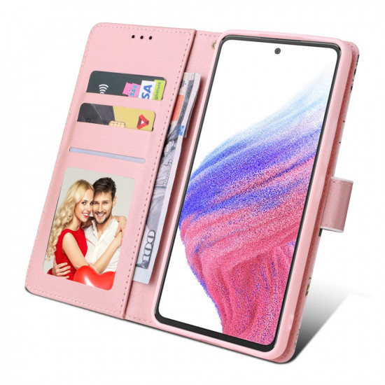 Tech-Protect Samsung Galaxy A53 5G Θήκη Πορτοφόλι Stand από Δερματίνη - Garden Pink