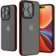 KW iPhone 14 Pro Max Σκληρή Θήκη με Πλαίσιο Σιλικόνης - Tawny Red / Matte Διάφανη - 59092.190