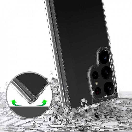 Tech-Protect Samsung Galaxy S23 Ultra Flexair Hybrid Σκληρή Θήκη με Πλαίσιο Σιλικόνης - Διάφανη