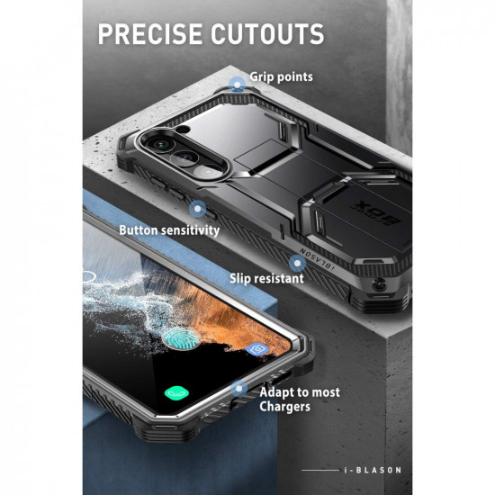 Supcase Samsung Galaxy S23+ Armorbox 2 Σκληρή Θήκη με Προστασία Οθόνης και Stand - Black