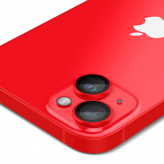 Spigen iPhone 14 / iPhone 14 Plus / iPhone 15 / iPhone 15 Plus Optik.TR EZ Fit Αντιχαρακτικό Γυαλί για την Κάμερα - 2 Τεμάχια - Red