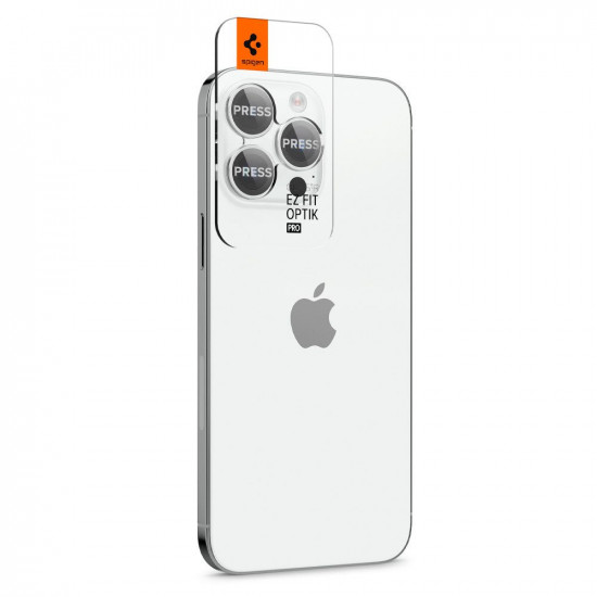 Spigen iPhone 14 Pro / 14 Pro Max Optik.TR EZ Fit Αντιχαρακτικό Γυαλί για την Κάμερα - 2 Τεμάχια - Silver