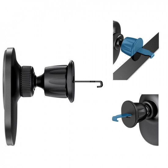 Tech-Protect MM15W-V1 Μαγνητική Βάση για το Ταμπλό και τον Αεραγωγό του Αυτοκινήτου με Ασύρματη Φόρτιση MagSafe 15W - Black