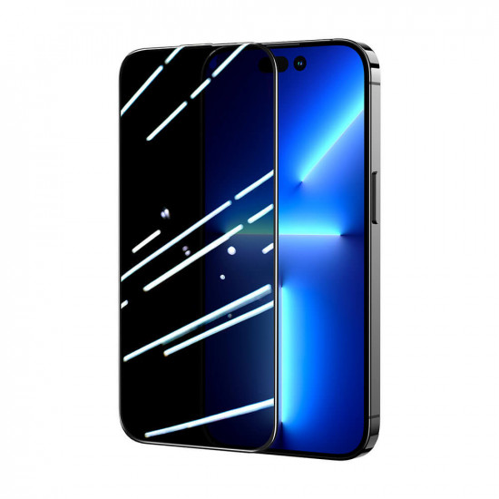 Joyroom iPhone 14 Pro Knight Series 2.5D Privacy TG 9H Full Screen Tempered Glass Αντιχαρακτικό Γυαλί Οθόνης - Black - JR-P02