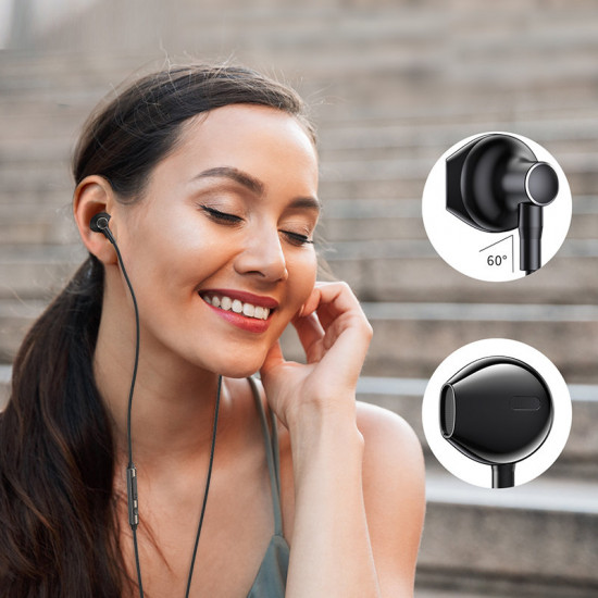 Joyroom JR-EC03 Handsfree Ακουστικά με Ενσωματωμένο Μικρόφωνο - Black