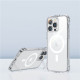 Joyroom iPhone 14 Pro Magnetic Defender Series Σκληρή Θήκη MagSafe με Πλαίσιο Σιλικόνης και Ενσωματωμένα Άγκιστρα Στήριξης - Διάφανη