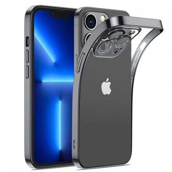 Joyroom iPhone 14 Pro Max - 14Q Case Θήκη Σιλικόνης - Διάφανη / Black