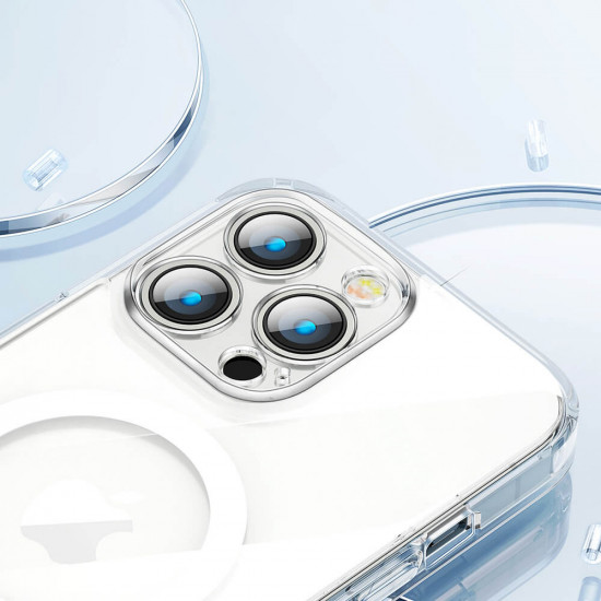 Joyroom iPhone 14 Pro - 14D Magnetic Σκληρή Θήκη με Πλαίσιο Σιλικόνης και MagSafe - Διάφανη