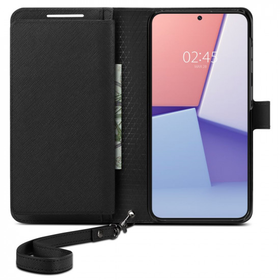 Spigen Samsung Galaxy S23+ Wallet S Plus Θήκη Πορτοφόλι από Δερματίνη - Black