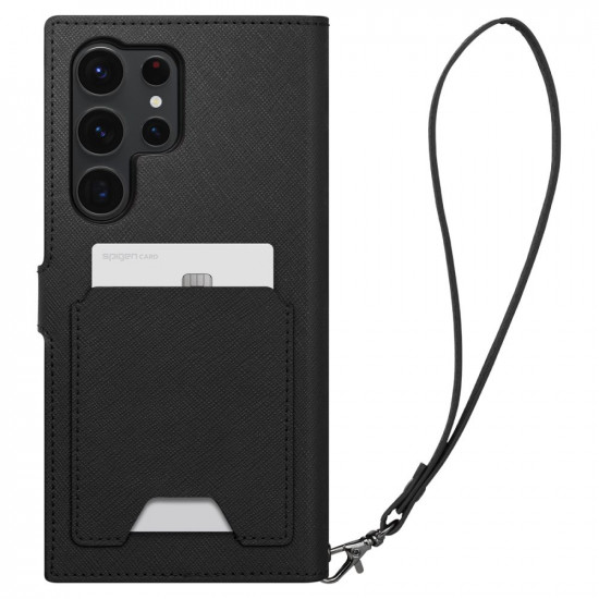 Spigen Samsung Galaxy S23 Ultra Wallet S Plus Θήκη Πορτοφόλι από Δερματίνη - Black