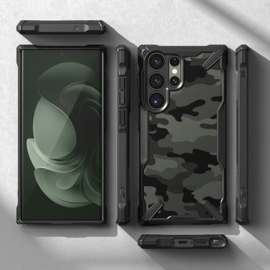 Ringke Samsung Galaxy S23 Ultra Fusion X Σκληρή Θήκη με Πλαίσιο Σιλικόνης - Camo Black