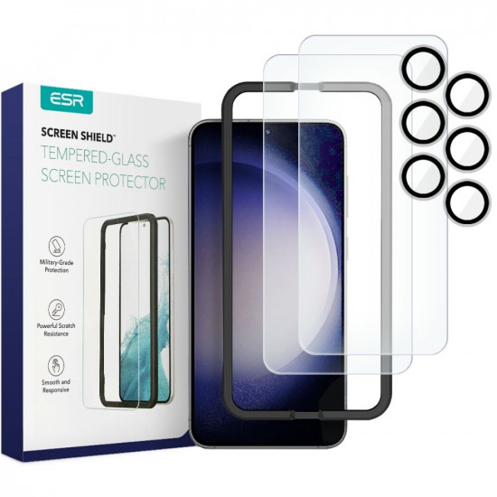 ESR Samsung Galaxy S23+ Screen Shield Σετ με 2 Tempered Glass Αντιχαρακτικά Γυαλιά Οθόνης και 2 Αντιχαρακτικά Γυαλιά για την Κάμερα 9H - Διάφανα