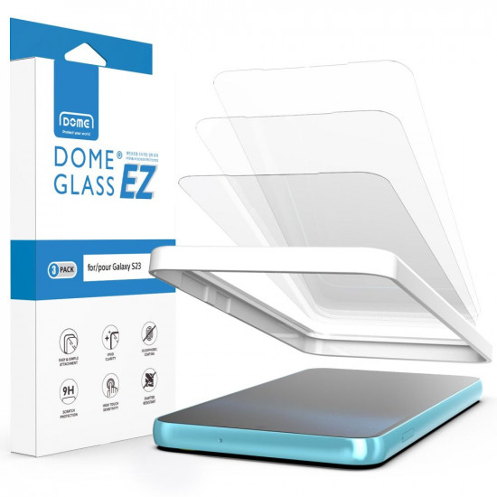 Whitestone Samsung Galaxy S23 EZ Glass 2.5D 9H Tempered Glass Αντιχαρακτικό Γυαλί Οθόνης - 3 Τεμάχια - Clear