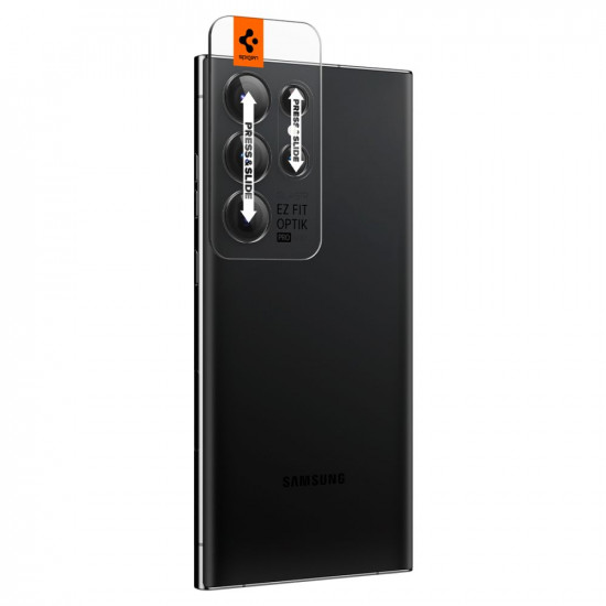 Spigen Samsung Galaxy S23 Ultra Optik.TR EZ Fit Αντιχαρακτικό Γυαλί για την Κάμερα - 2 Τεμάχια - Black