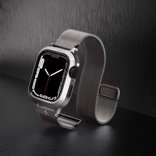 Spigen Λουράκι Apple Watch 7 / 8 / 9 - 45 mm Metal Fit Prowith Protective Case με Θήκη Προστασίας - Graphite