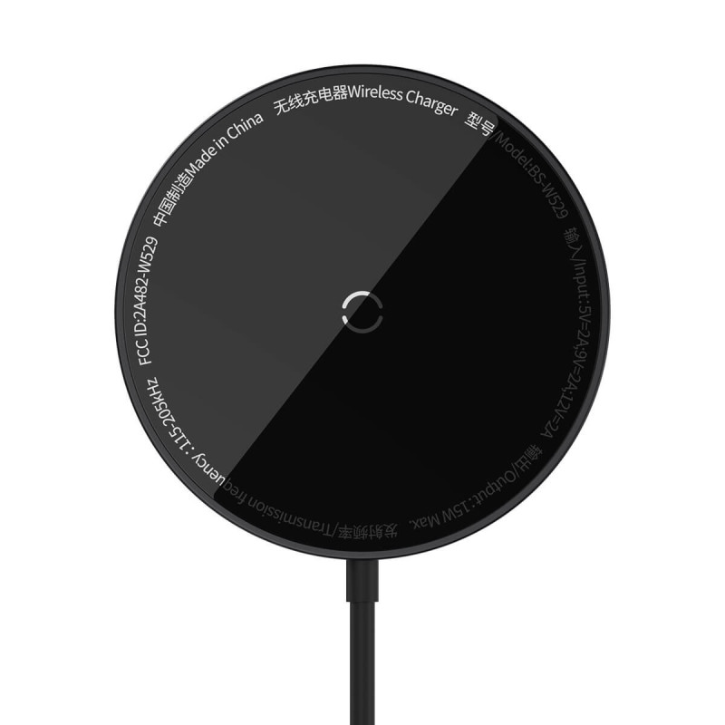 Baseus Simple Mini3 BS-W529 Ασύρματος Φορτιστής MagSafe με Καλώδιο Type-C 15W - Black - CCJJ040001