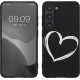 KW Samsung Galaxy S23 Θήκη Σιλικόνης Design Heart Brush - Black / White - 60332.02