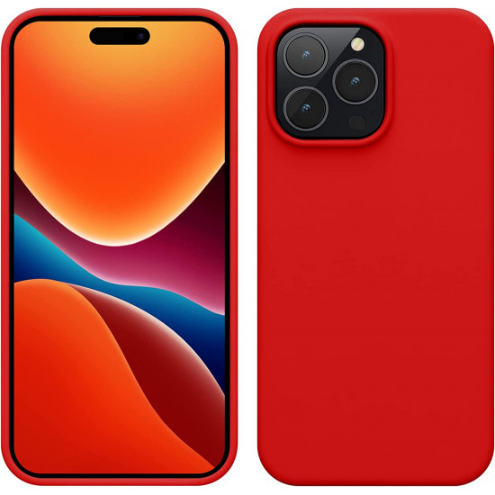KW iPhone 14 Pro Max Θήκη Σιλικόνης Rubberized TPU - Red - 59074.09