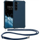 KW Samsung Galaxy S23 Θήκη Σιλικόνης TPU με Λουράκι - Dark Blue - 60327.17
