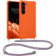 KW Samsung Galaxy S23 Θήκη Σιλικόνης TPU με Λουράκι - Summer Orange - 60327.203