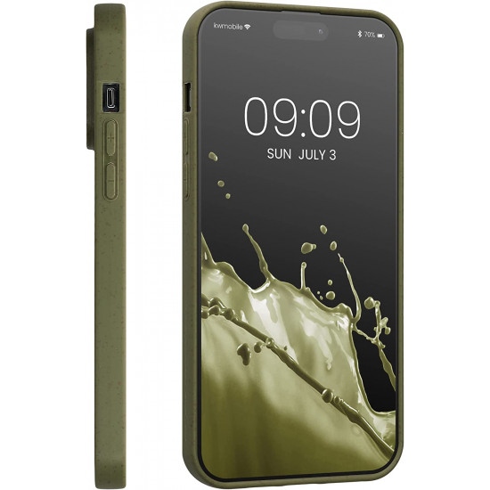 Kalibri iPhone 14 Pro Max Θήκη Σιλικόνης TPU με Ανακυκλώσιμο και Βιοδιασπώμενο Υλικό - Olive Green - 59220.107