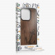 KW iPhone 14 Pro Θήκη από Φυσικό Ξύλο - Design Vintage Anchor - Dark Brown - 59126.04