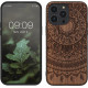 KW iPhone 14 Pro Max Θήκη από Φυσικό Ξύλο - Design Indian Sun - Dark Brown - 59127.04