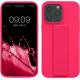 KW iPhone 14 Pro Max Θήκη Σιλικόνης με Finger Holder και Stand - Neon Pink - 60407.77