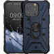 KW iPhone 14 Pro Hybrid Σκληρή Θήκη με Πλαίσιο Σιλικόνης TPU και Δαχτυλίδι Συγκράτησης - Dark Blue / Black - 60635.17