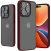 KW iPhone 14 Pro Σκληρή Θήκη με Πλαίσιο Σιλικόνης - Tawny Red / Matte Διάφανη - 59091.190