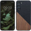 KW Samsung Galaxy S23+ Θήκη από Φυσικό Ξύλο και Carbon - Dark Brown / Black - 60505.01