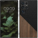 KW Samsung Galaxy S23 Ultra Θήκη από Φυσικό Ξύλο και Carbon - Dark Brown / Black - 60506.01
