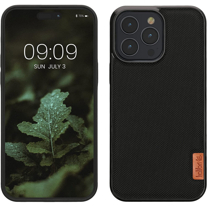 Kalibri iPhone 14 Pro Max Nylon Fiber Σκληρή Θήκη με Πλαίσιο Σιλικόνης - Black - 60536.01