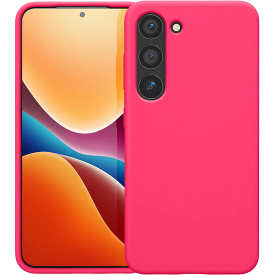 KW Samsung Galaxy S23 Θήκη Σιλικόνης Rubberized TPU - Neon Pink - 60273.77