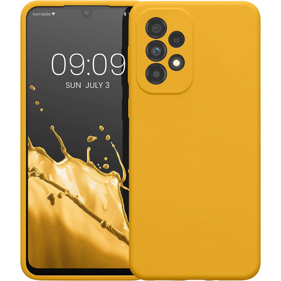 KW Samsung Galaxy A33 5G Θήκη Σιλικόνης Rubberized TPU - Honey Yellow - 57833.143