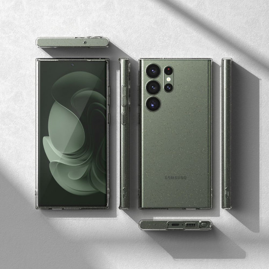 Ringke Samsung Galaxy S23 Ultra Air Ultra-Thin TPU Case Λεπτή Θήκη Σιλικόνης - Glitter Διάφανη