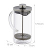 Relaxdays Γαλλική Καφετιέρα 600 ml - Διάφανη / Silver - 4052025423063