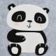 Relaxdays Παιδικό Καλάθι Αποθήκευσης από Τσόχα - Panda - Grey - 4052025353728