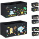 Relaxdays Σετ με 4 Παιδικά DIY Κουτιά Αποθήκευσης Παιχνιδιών - Design C - Black / Multicolor - 4052025905019