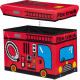 Relaxdays Αναδιπλούμενο Παιδικό Κουτί Αποθήκευσης Παιχνιδιών - Design Fire Truck - Red - 4052025903817