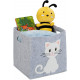 Relaxdays Παιδικό Καλάθι Αποθήκευσης από Τσόχα - Cat - Grey - 4052025977368