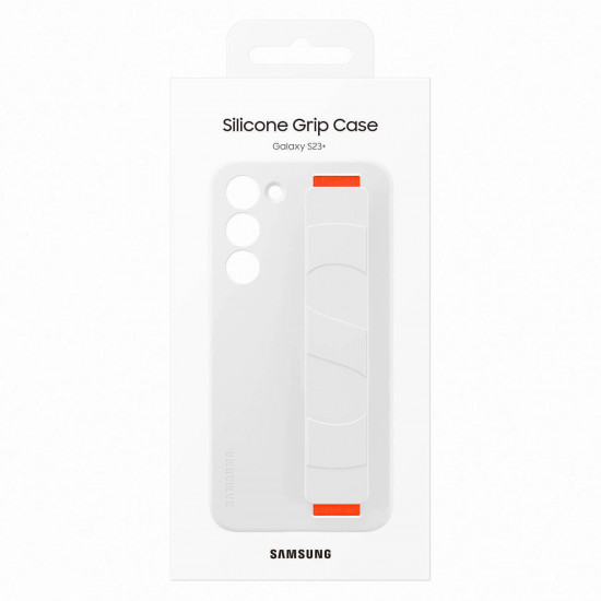 Samsung Silicone Grip Cover Samsung Galaxy S23+ Θήκη Σιλικόνης με Finger Holder - White - EF-GS916TWEGWW