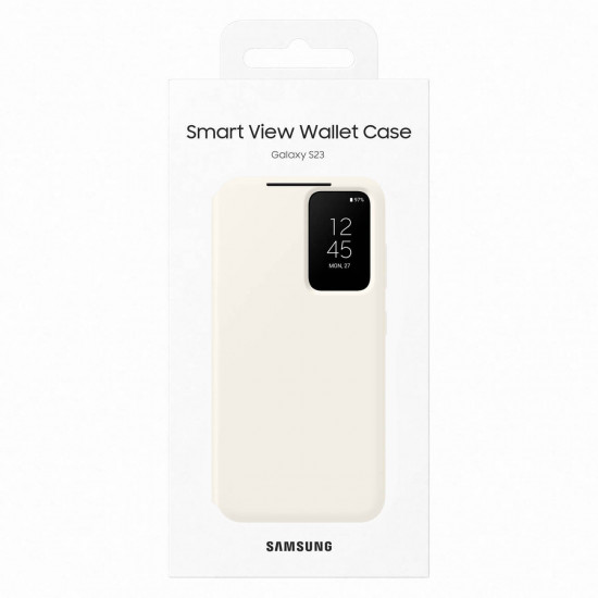 Samsung Smart View Cover Samsung Galaxy S23 Θήκη Πορτοφόλι - Cream - EF-ZS911CUEGWW