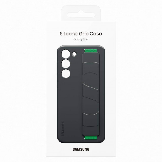 Samsung Silicone Grip Cover Samsung Galaxy S23+ Θήκη Σιλικόνης με Finger Holder - Black - EF-GS916TBEGWW