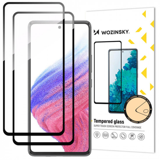 Wozinsky Samsung Galaxy A54 5G 9H Case Friendly Full Screen Full Glue Tempered Glass Αντιχαρακτικό Γυαλί Οθόνης - 2 Τεμάχια - Black