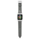 Karl Lagerfeld Λουράκι Apple Watch 2 / 3 / 4 / 5 / 6 / 7 / 8 / 9 / SE - 38 / 40 / 41 mm Saffiano Karl Heads από Συνθετικό Δέρμα - Silver - KLAWMOKHG