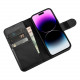 iCarer iPhone 14 Pro Anti-RFID 2in1 Θήκη Πορτοφόλι Stand από Γνήσιο Δέρμα - Black