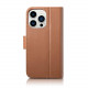 iCarer iPhone 14 Pro Max Anti-RFID 2in1 Θήκη Πορτοφόλι Stand από Γνήσιο Δέρμα - Brown