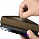 iCarer iPhone 14 Pro Anti-RFID 2in1 Oil Wax Θήκη Πορτοφόλι Stand από Γνήσιο Δέρμα - Dark Brown